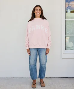 Parke Varsity Mockneck Pink
