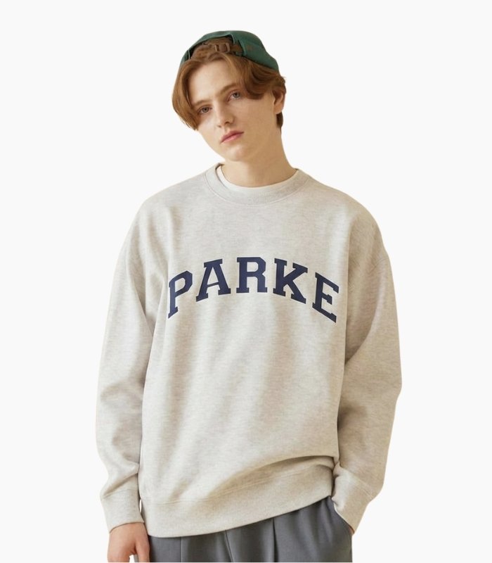 Parke AOG Varsity Crewneck Sweatshirt – Oversized Pullover Grey